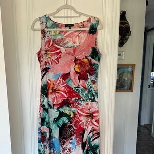 Lbisse Tropical Floral Tank Dress - Pink Multi